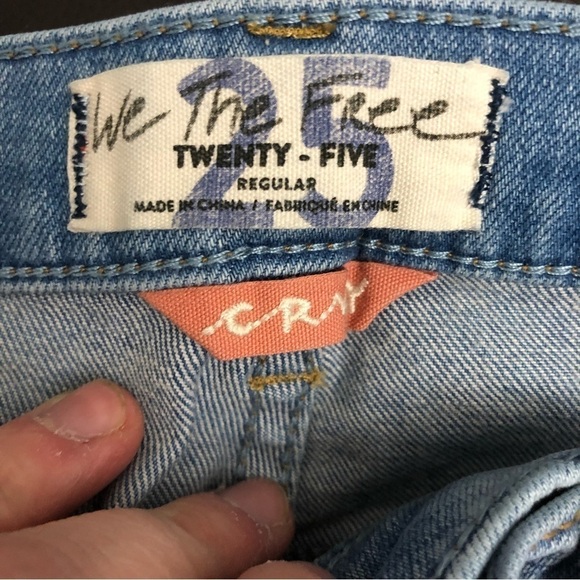 We the Free Free People Women’s Light Wash 5-Button High Rise Jeans Size 25‎ - Picture 3 of 4